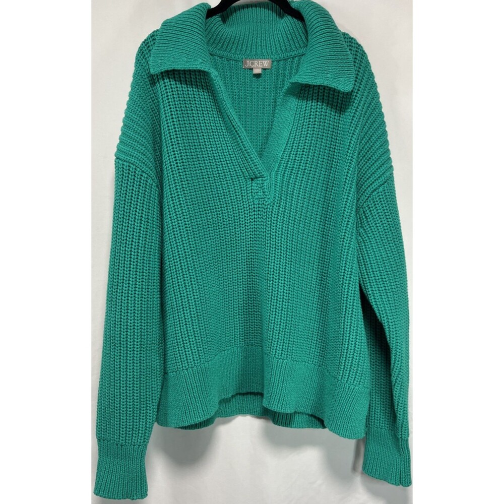 J Crew Women's Oversized Johnny-Collar Knit Sweater L-XL